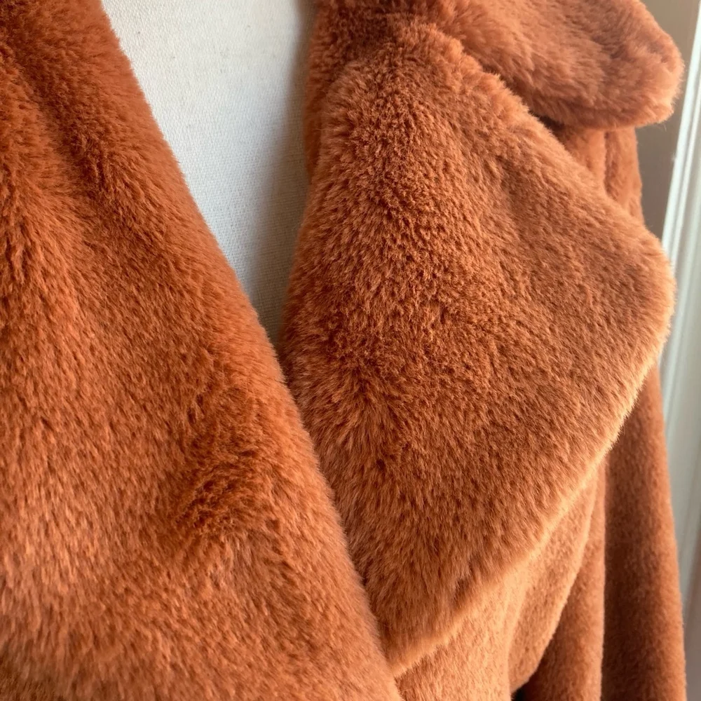 Women's Teddy Jacket in Rust Orange - Picture 3 of 11